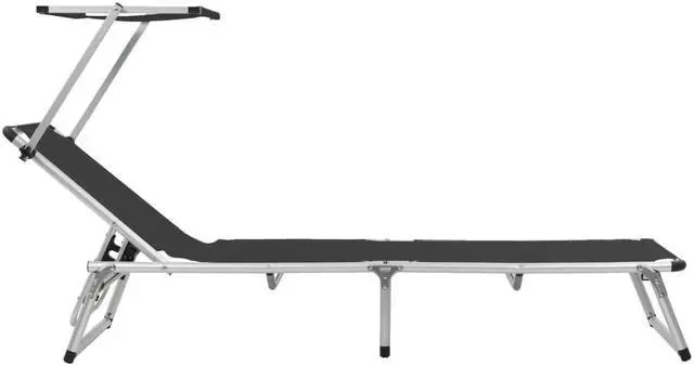 Alt view image 3 of 11 - vidaXL Patio Lounge Chair with Adjustable Backrest Folding Sunlounger Textilene