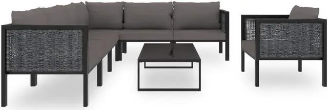 Alt view image 2 of 7 - vidaXL Patio Lounge Set Outdoor Sectional Sofa 8 Piece Poly Rattan Anthracite