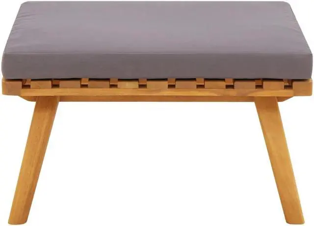 Alt view image 6 of 12 - vidaXL Garden Footstool with Cushion 23.6"x23.6"x11.4" Solid Acacia Wood