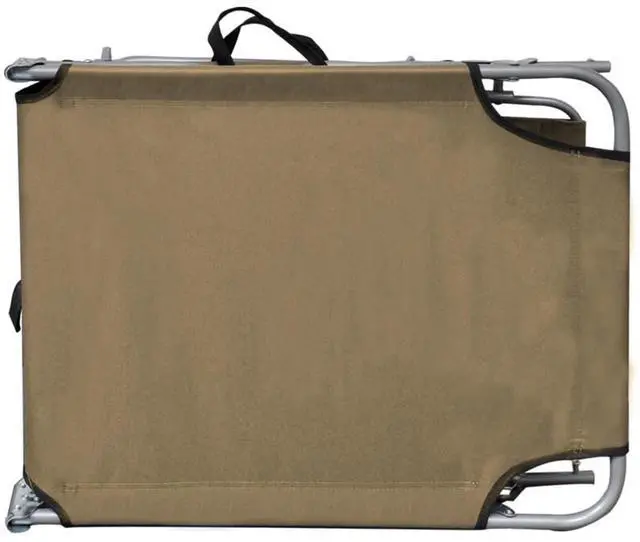 Alt view image 7 of 15 - vidaXL Folding Sun Lounger with Canopy Taupe Aluminium