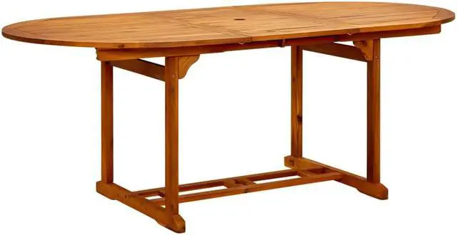 Alt view image 11 of 12 - vidaXL Outdoor Dining Table Extendable Garden Patio Table Solid Acacia Wood
