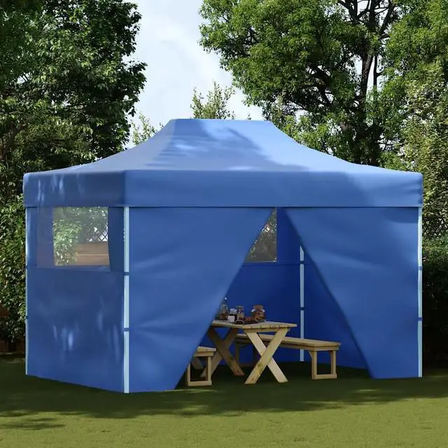 Alt view image 17 of 19 - vidaXL Professional Folding Party Tent with 4 Sidewalls 9.8'x13.1' Steel Blue