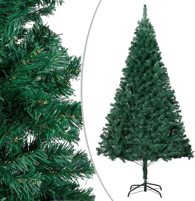 Main image of vidaXL Christmas Tree Artificial Tree with Stand and Thick Branches Green PVC