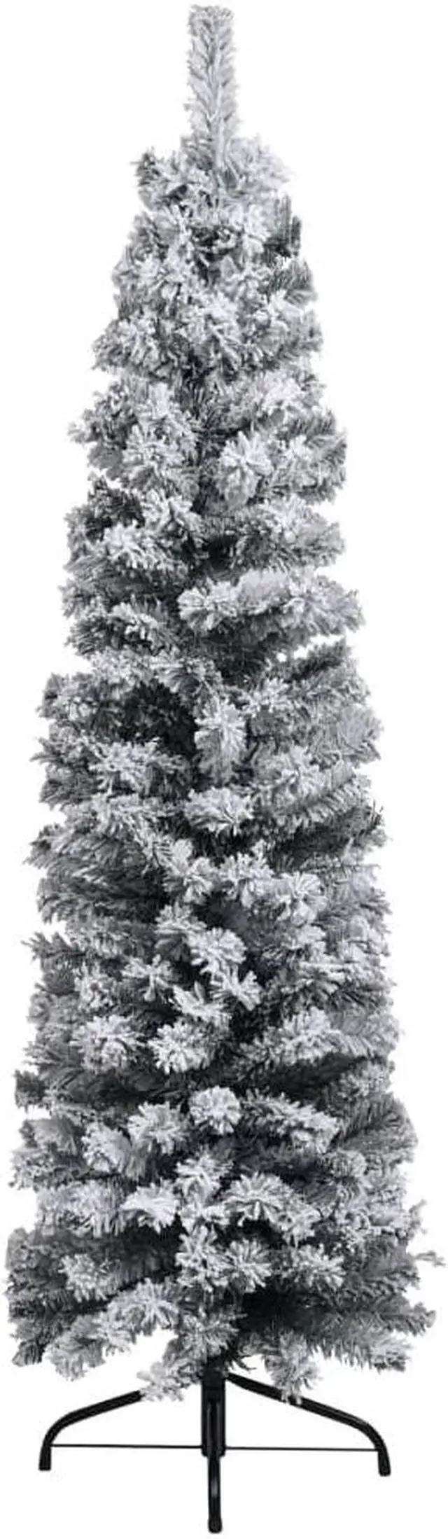 Alt view image 2 of 12 - vidaXL Christmas Tree Decoration Artificial Slim Tree with Stand Green PVC