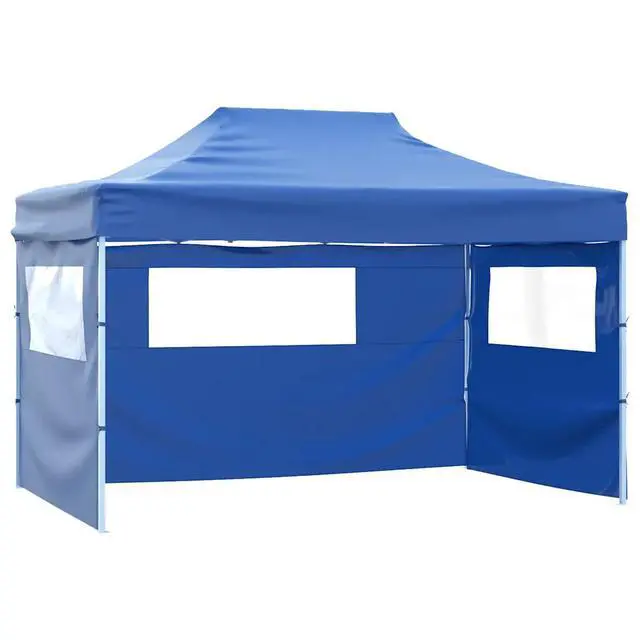 Alt view image 19 of 19 - vidaXL Professional Folding Party Tent with 4 Sidewalls 9.8'x13.1' Steel Blue