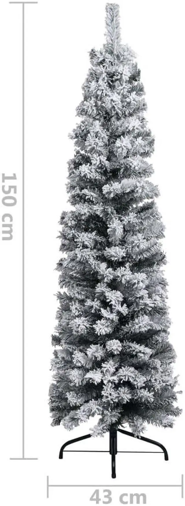 Alt view image 6 of 12 - vidaXL Christmas Tree Decoration Artificial Slim Tree with Stand Green PVC