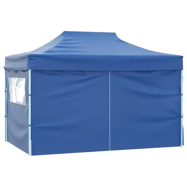 Alt view image 15 of 19 - vidaXL Professional Folding Party Tent with 4 Sidewalls 9.8'x13.1' Steel Blue