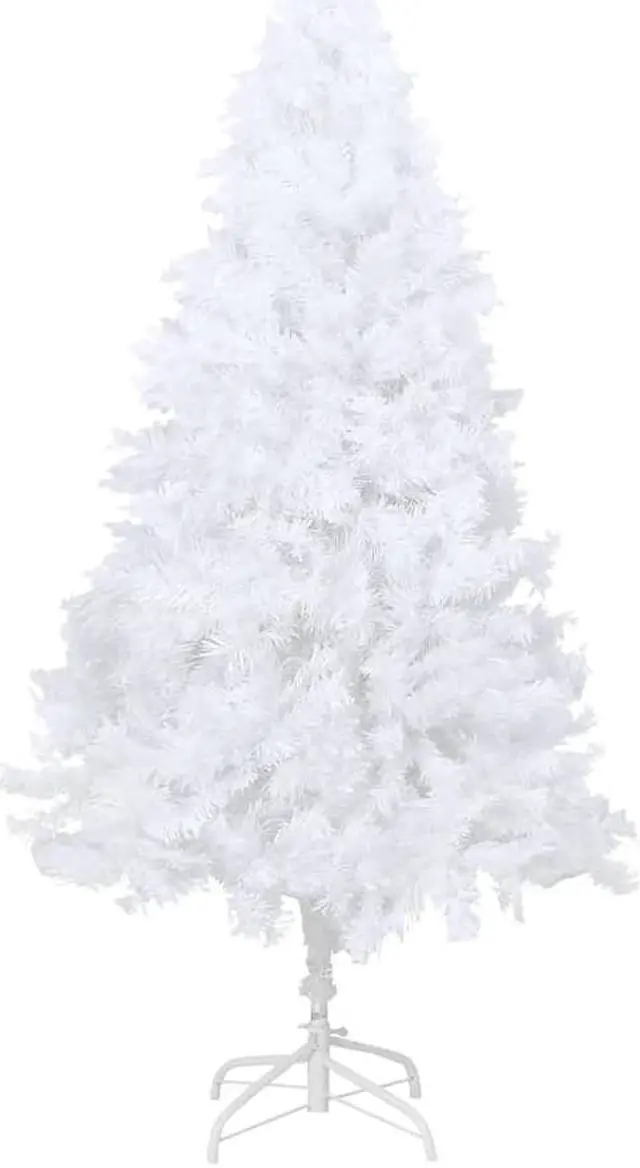Alt view image 10 of 14 - vidaXL Christmas Tree Artificial Tree with Stand and Thick Branches White PVC