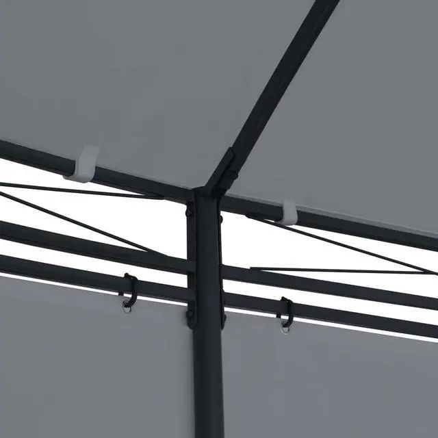 Alt view image 9 of 11 - vidaXL Gazebo with Curtains 208.7"x137.8"x104.3" Anthracite