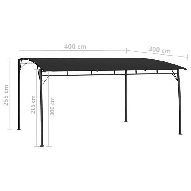 Alt view image 10 of 10 - vidaXL Garden Sunshade Awning 157.5"x118.1"x100.4" Anthracite