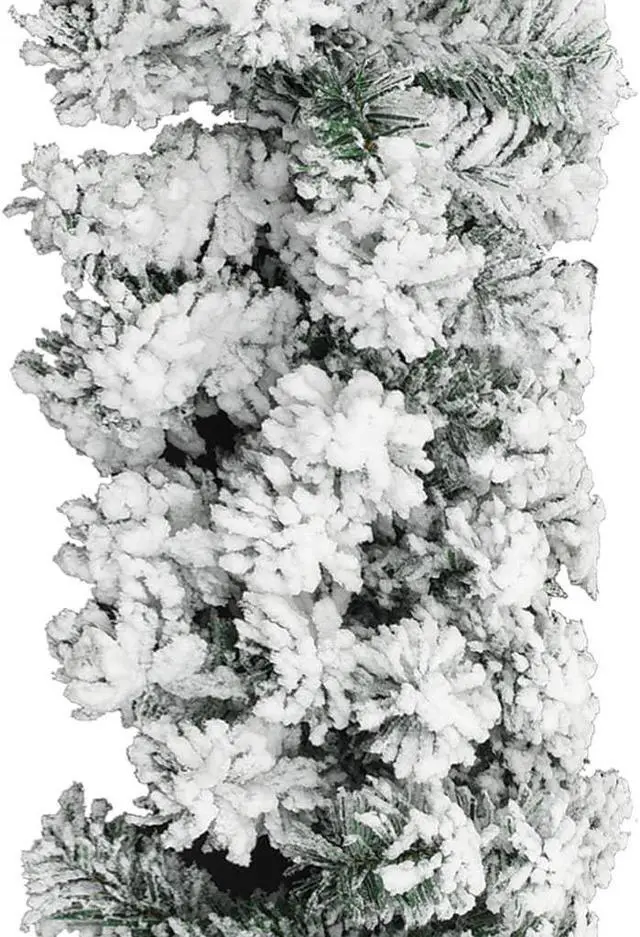Alt view image 8 of 11 - vidaXL Christmas Garland with Flocked Snow Green 16.4' PVC