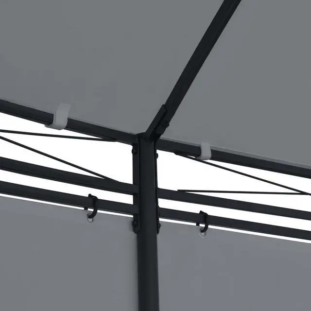 Alt view image 6 of 11 - vidaXL Gazebo with Curtains 208.7"x137.8"x104.3" Anthracite