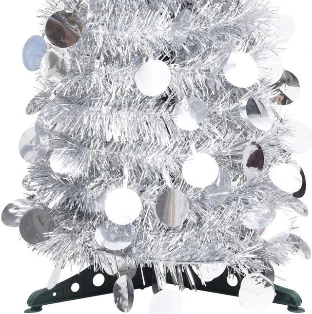 Alt view image 13 of 15 - vidaXL Christmas Tree Pop-up Artificial Tree Christmas Decoration Silver PET