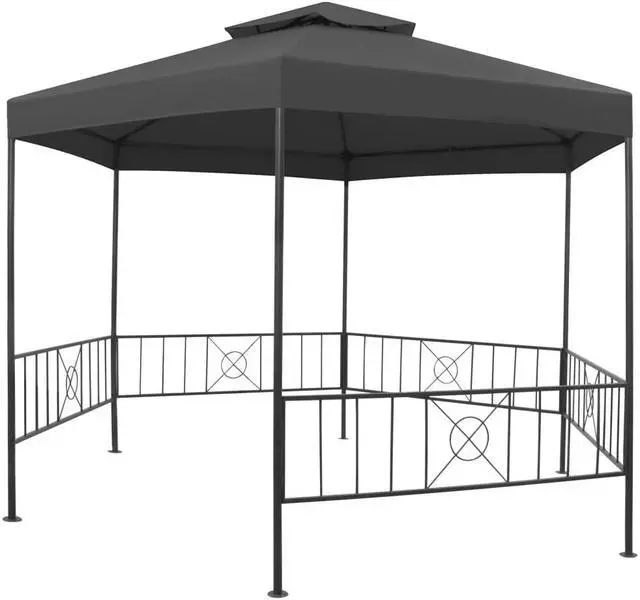 Alt view image 2 of 14 - vidaXL Gazebo Canopy Tent Patio Pavilion Wedding Party Tent for Beach Anthracite