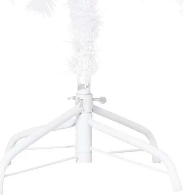 Alt view image 4 of 14 - vidaXL Christmas Tree Artificial Tree with Stand and Thick Branches White PVC