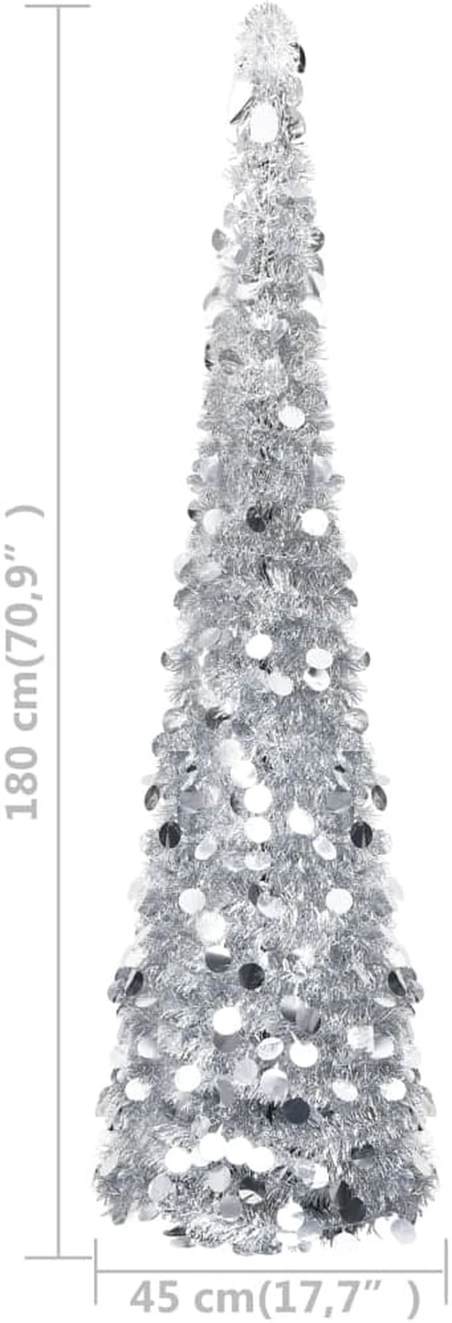 Alt view image 15 of 15 - vidaXL Christmas Tree Pop-up Artificial Tree Christmas Decoration Silver PET