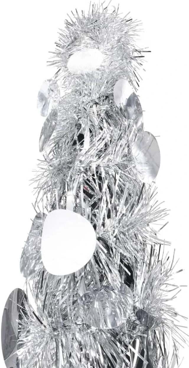 Alt view image 12 of 15 - vidaXL Christmas Tree Pop-up Artificial Tree Christmas Decoration Silver PET