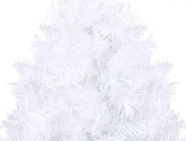 Alt view image 3 of 14 - vidaXL Christmas Tree Artificial Tree with Stand and Thick Branches White PVC