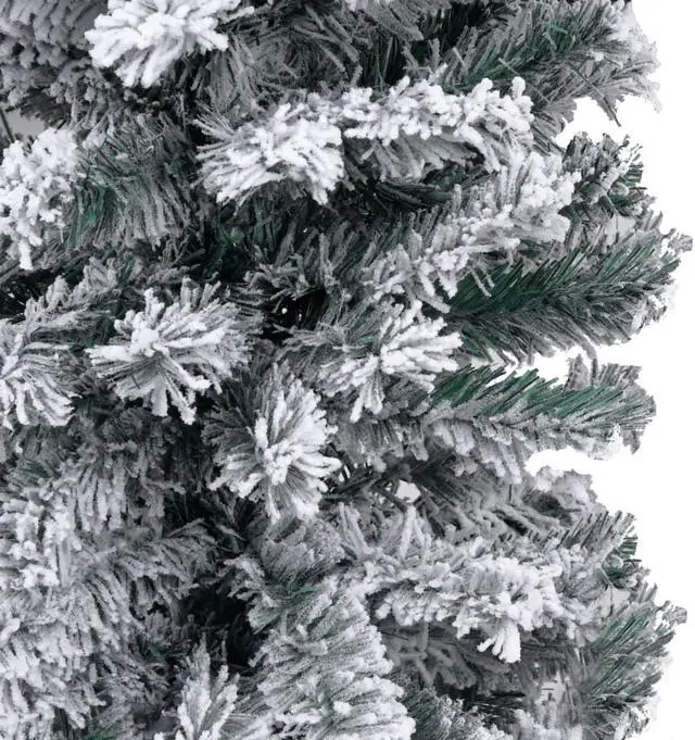 Alt view image 4 of 12 - vidaXL Christmas Tree Decoration Artificial Slim Tree with Stand Green PVC