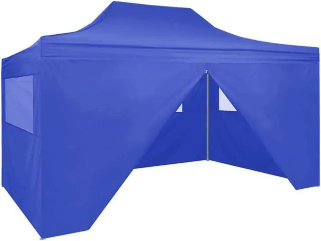 Alt view image 16 of 19 - vidaXL Professional Folding Party Tent with 4 Sidewalls 9.8'x13.1' Steel Blue