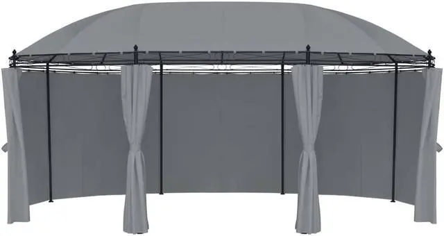 Alt view image 8 of 11 - vidaXL Gazebo with Curtains 208.7"x137.8"x104.3" Anthracite