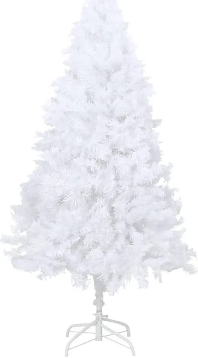 Alt view image 2 of 14 - vidaXL Christmas Tree Artificial Tree with Stand and Thick Branches White PVC
