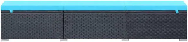 Alt view image 15 of 16 - vidaXL Patio Lounge Chair Outdoor Chaise Lounge with Cushion Poly Rattan Black