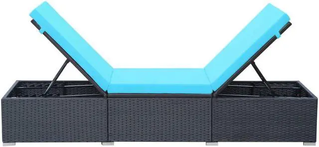 Alt view image 16 of 16 - vidaXL Patio Lounge Chair Outdoor Chaise Lounge with Cushion Poly Rattan Black