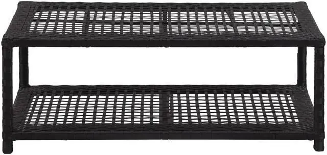Alt view image 2 of 11 - vidaXL Shoe Rack 2-Tier Shoe Storage Organizer Shoe Shelf Black Poly Rattan