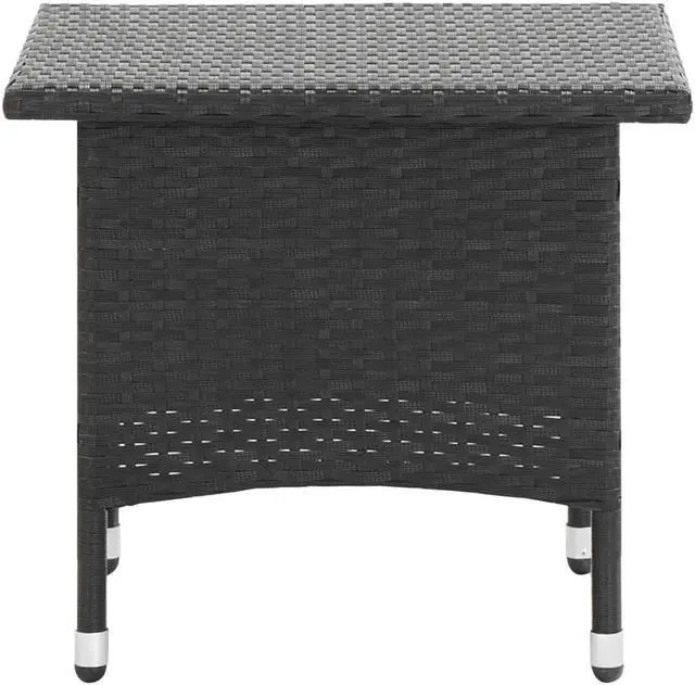 Alt view image 6 of 11 - vidaXL Tea Table Black 19.7"x19.7"x18.5" Poly Rattan