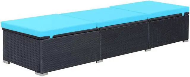 Alt view image 14 of 16 - vidaXL Patio Lounge Chair Outdoor Chaise Lounge with Cushion Poly Rattan Black