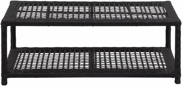 Alt view image 3 of 11 - vidaXL Shoe Rack 2-Tier Shoe Storage Organizer Shoe Shelf Black Poly Rattan