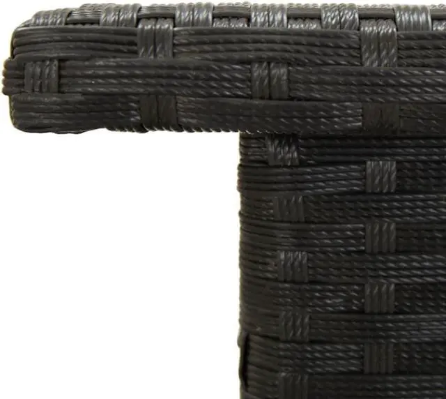Alt view image 7 of 11 - vidaXL Tea Table Black 19.7"x19.7"x18.5" Poly Rattan