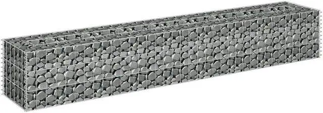 Alt view image 12 of 13 - vidaXL Gabion Raised Bed Galvanized Steel 70.9"x11.8" Planter Basket Pot Wall