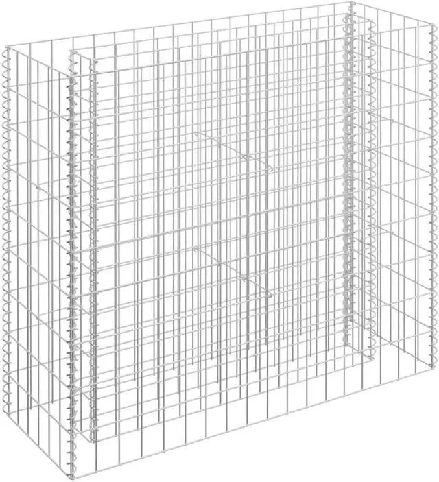 Alt view image 10 of 12 - vidaXL Gabion Raised Bed Galvanized Steel 35.4"x35.4" Planter Basket Pot Wall