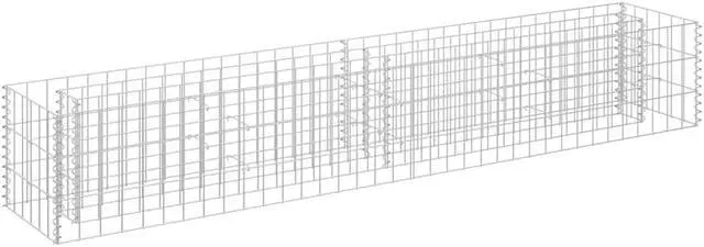 Alt view image 11 of 13 - vidaXL Gabion Raised Bed Galvanized Steel 70.9"x11.8" Planter Basket Pot Wall