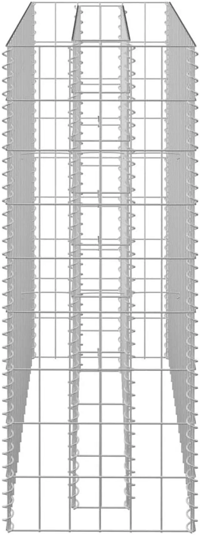 Alt view image 11 of 12 - vidaXL Gabion Raised Bed Galvanized Steel 35.4"x35.4" Planter Basket Pot Wall