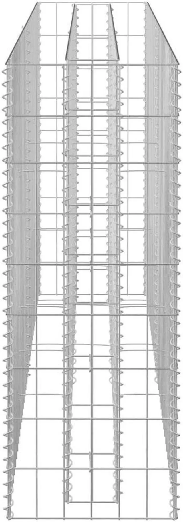 Alt view image 12 of 13 - vidaXL Gabion Raised Bed Galvanized Steel 70.9"x35.4" Planter Basket Pot Wall