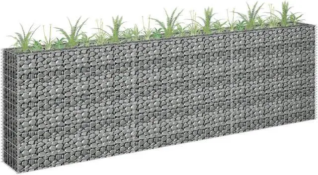 Alt view image 11 of 13 - vidaXL Gabion Raised Garden Bed Raised Flower Bed Galvanized Steel Planter
