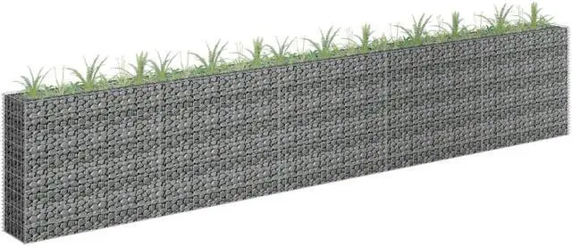 Alt view image 4 of 9 - vidaXL Gabion Raised Bed Galvanized Steel 177.2"x11.8"x35.4"