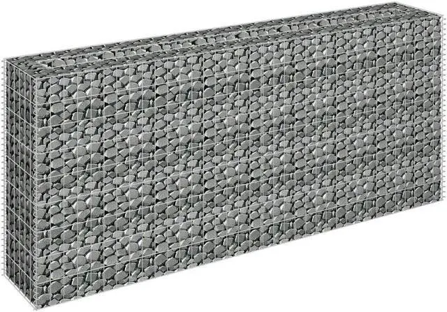 Alt view image 11 of 12 - vidaXL Gabion Raised Bed Galvanized Steel 70.9"x35.4" Planter Basket Pot Wall