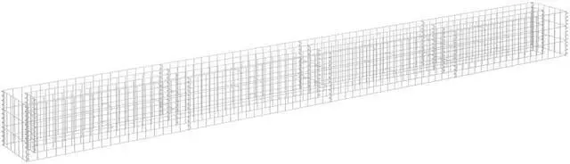 Alt view image 9 of 16 - vidaXL Gabion Raised Bed Galvanized Steel 141.7"x11.8" Planter Basket Pot Wall