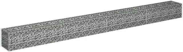 Alt view image 10 of 16 - vidaXL Gabion Raised Bed Galvanized Steel 141.7"x11.8" Planter Basket Pot Wall