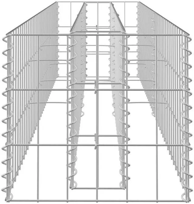 Alt view image 13 of 13 - vidaXL Gabion Raised Bed Galvanized Steel 70.9"x11.8" Planter Basket Pot Wall