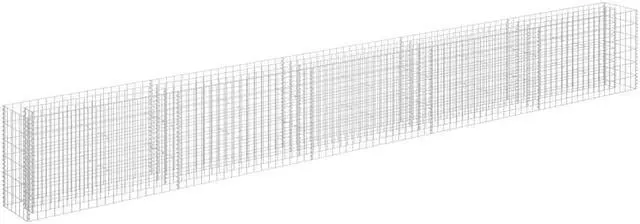 Alt view image 2 of 7 - vidaXL Gabion Raised Bed Galvanized Steel 177.2"x23.6" Planter Basket Pot Wall