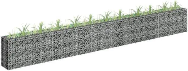 Main image of vidaXL Gabion Raised Bed Galvanized Steel 177.2"x23.6" Planter Basket Pot Wall