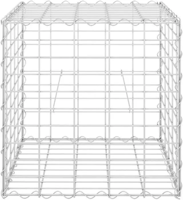 Alt view image 10 of 15 - vidaXL Cube Gabion Raised Bed Steel Wire 19.7" Planter Basket Pot Cage Garden