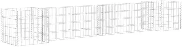 Alt view image 5 of 14 - vidaXL H-Shaped Gabion Planter Steel Wire 223.6"x15.7"x15.7"