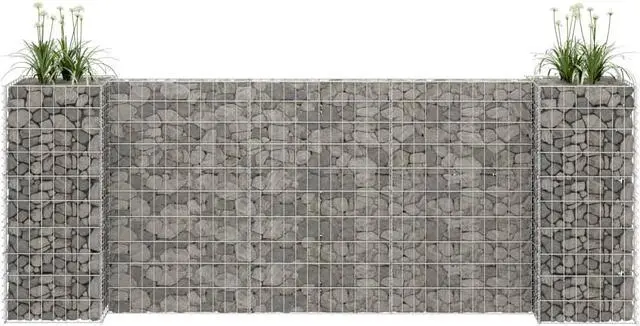 Main image of vidaXL H-Shaped Gabion Planter Steel Wire 39.4" Flower Bed Basket Pot Garden