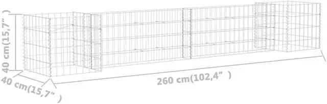Alt view image 8 of 14 - vidaXL H-Shaped Gabion Planter Steel Wire 223.6"x15.7"x15.7"